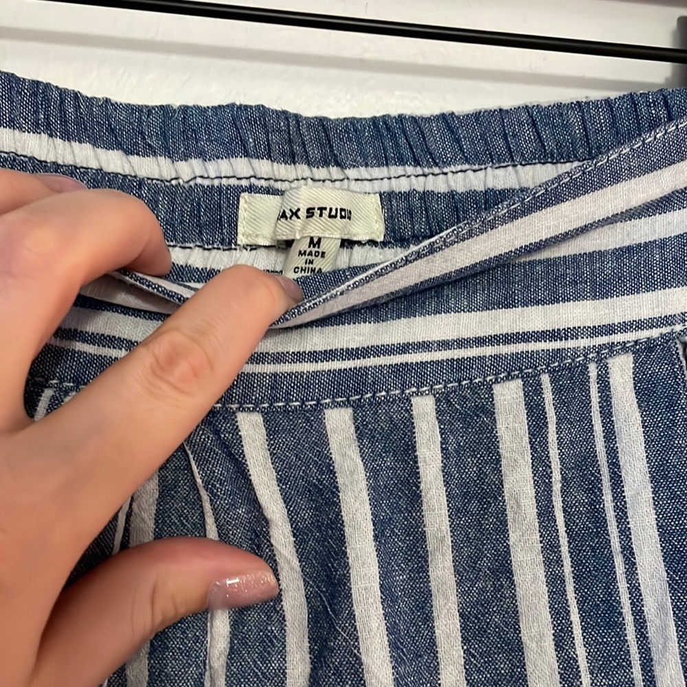 Max Studio Black and White Striped A-Line Skirt - Picture 4 of 6